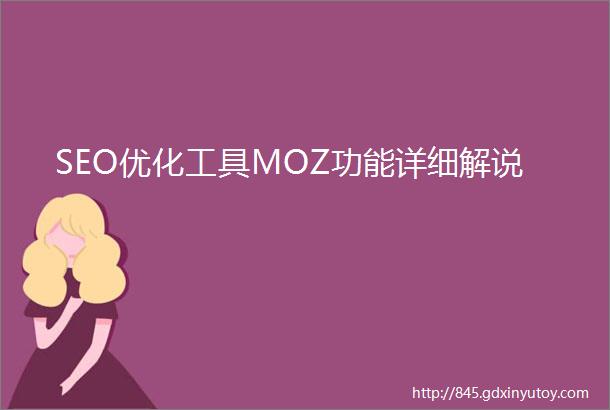 SEO优化工具MOZ功能详细解说